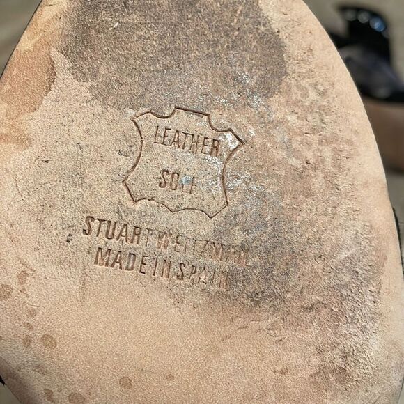 Stuart Weitzman Black Suede Leather French Cuff T-Strap Shoe Womens Size 7.5M - Picture 14 of 14